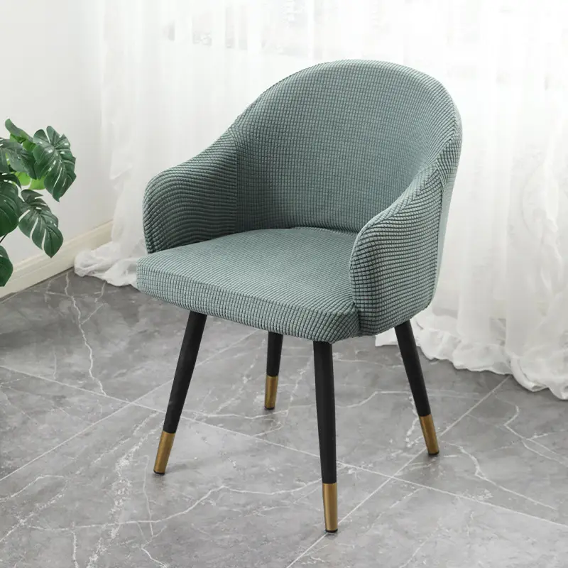 Orange Elastic Curved Chair Cover Full Armrest Enclosure - Image 4