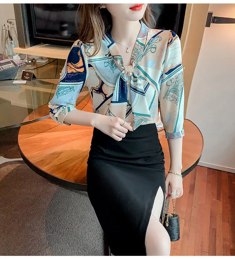 Women Printed Chiffon Shirt Long Sleeve Summer Wear — feature 10