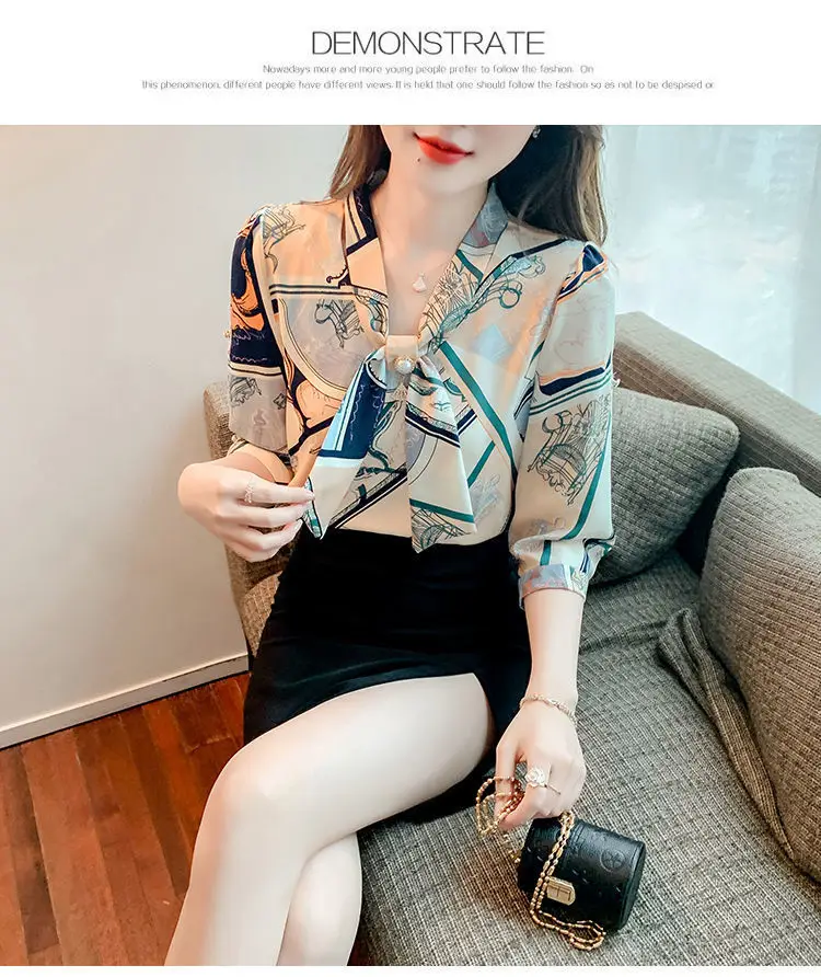 Women Printed Chiffon Shirt Long Sleeve Summer Wear — feature 11