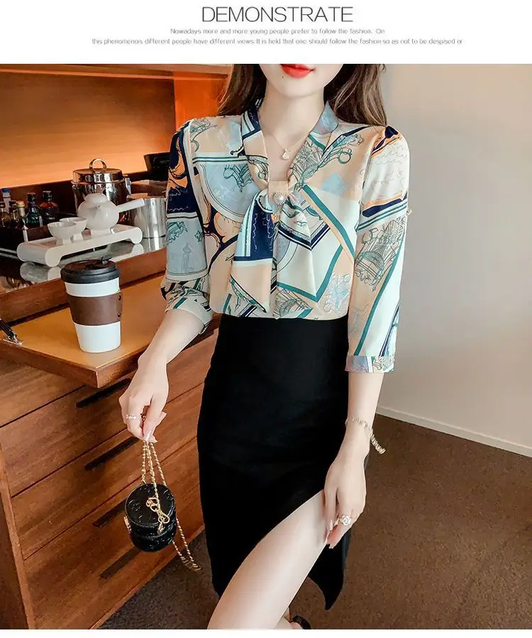 Women Printed Chiffon Shirt Long Sleeve Summer Wear — feature 5