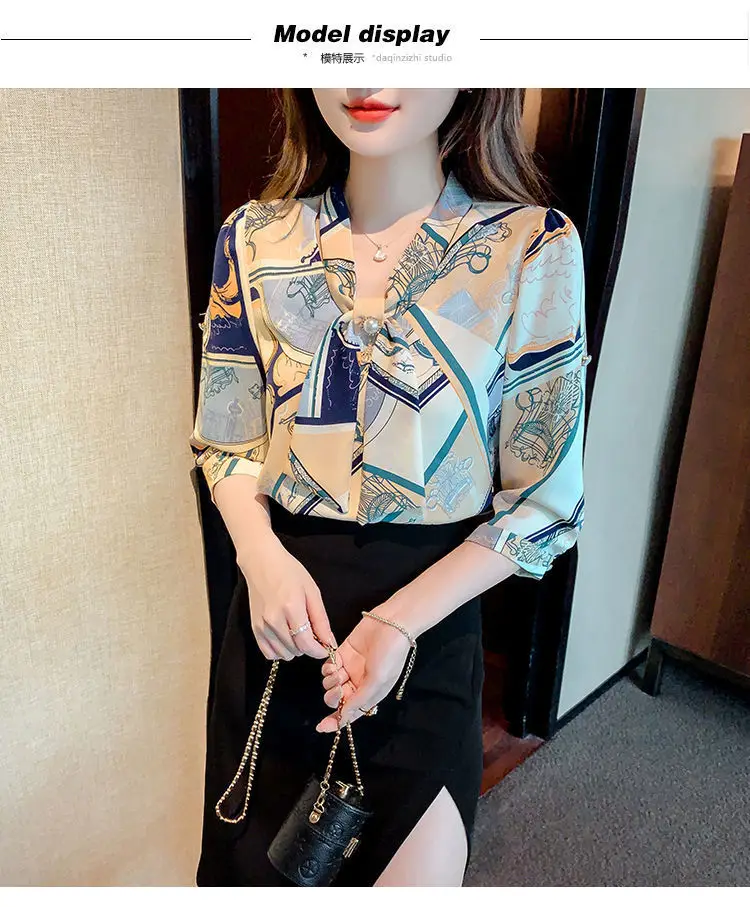 Women Printed Chiffon Shirt Long Sleeve Summer Wear — feature 6