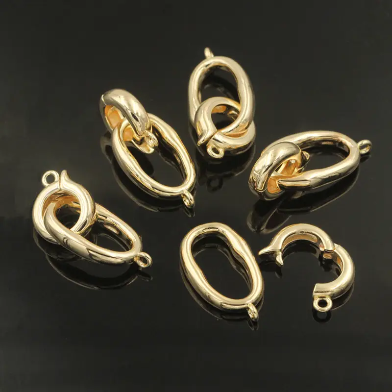 Copper Plated Gold Single Row Pearl Necklace Buckle Bracelet - Image 6
