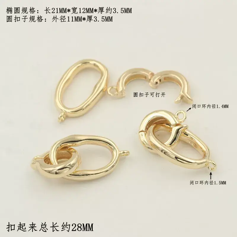 Copper Plated Gold Single Row Pearl Necklace Buckle Bracelet — feature 1