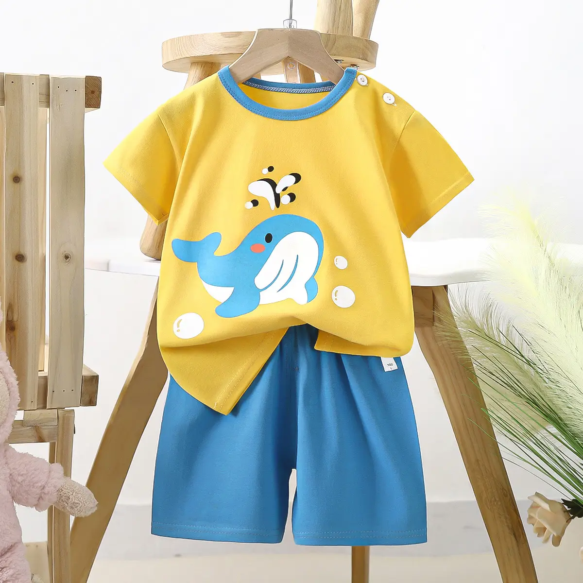 Dinosaur T-Shirt & Shorts Set for Boys Summer Cotton — feature 11