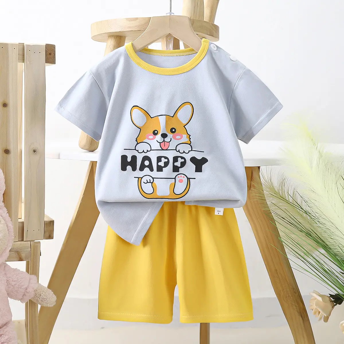 Dinosaur T-Shirt & Shorts Set for Boys Summer Cotton — feature 3