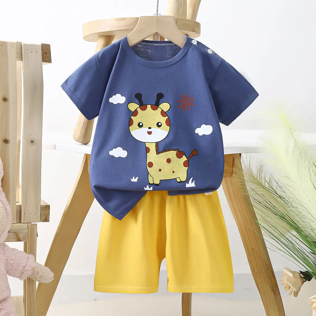 Dinosaur T-Shirt & Shorts Set for Boys Summer Cotton — feature 4