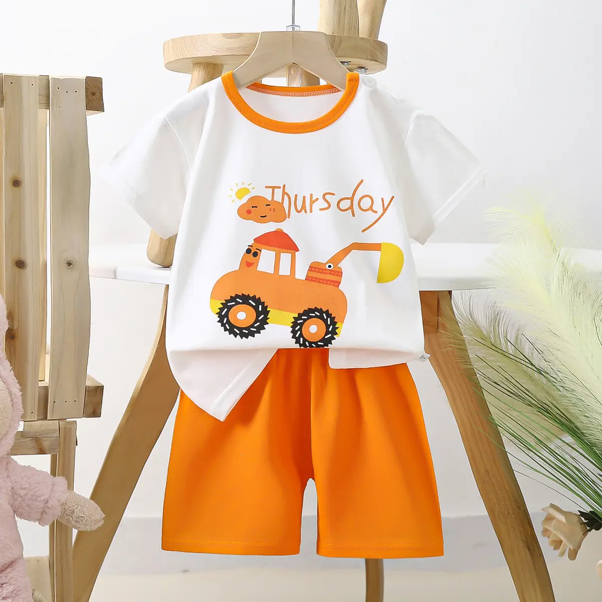 Dinosaur T-Shirt & Shorts Set for Boys Summer Cotton — feature 8