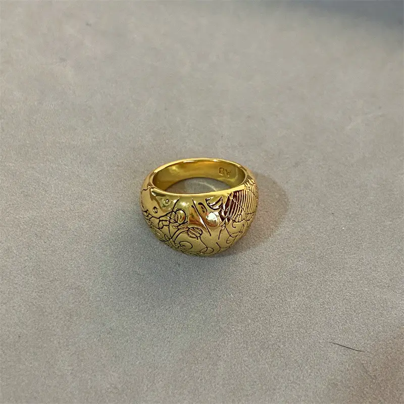 Vintage European AB Ring with Exaggerated Texture — feature 6