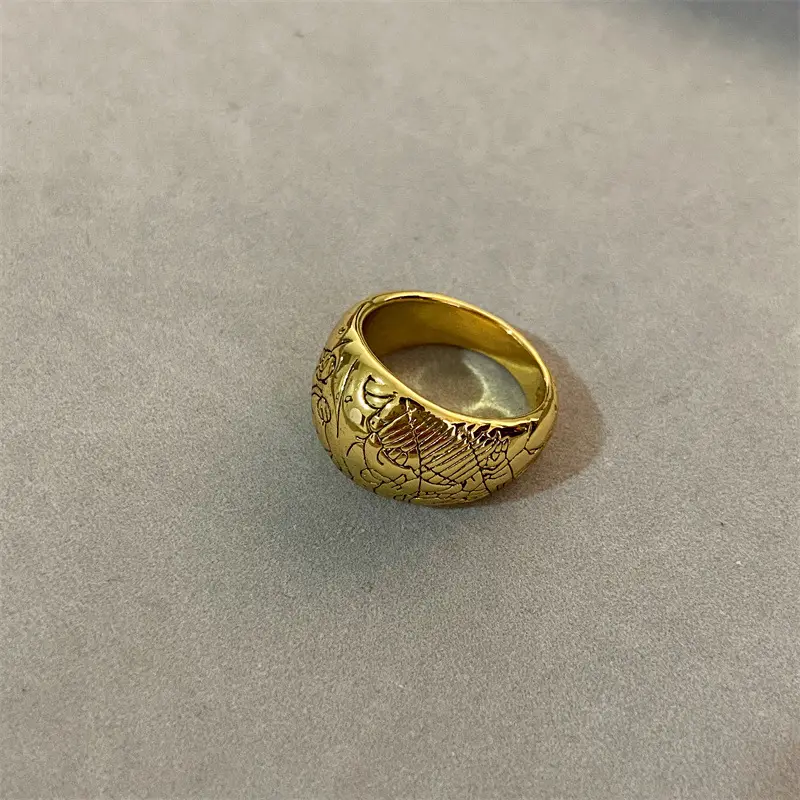 Vintage European AB Ring with Exaggerated Texture — feature 7