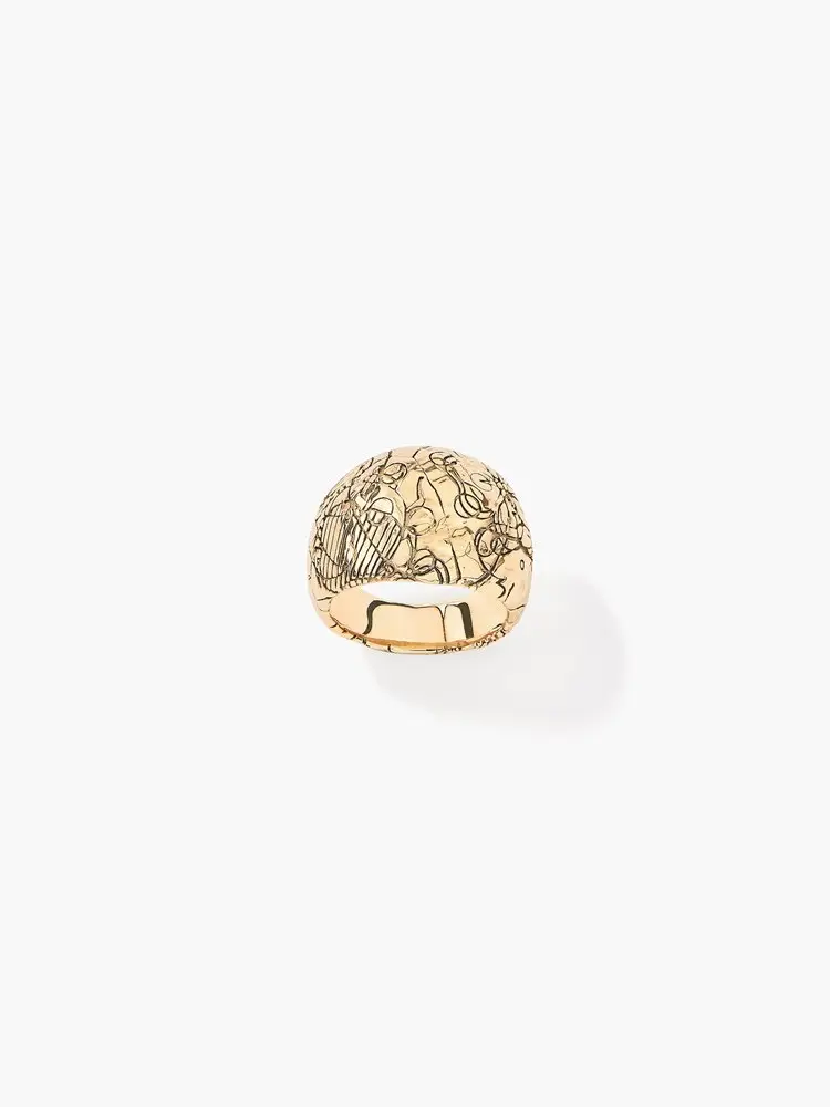 Vintage European AB Ring with Exaggerated Texture — feature 8