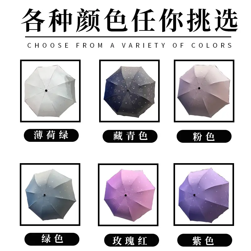 Purple Star Vinyl Umbrella Eight Bone Folding - Image 11
