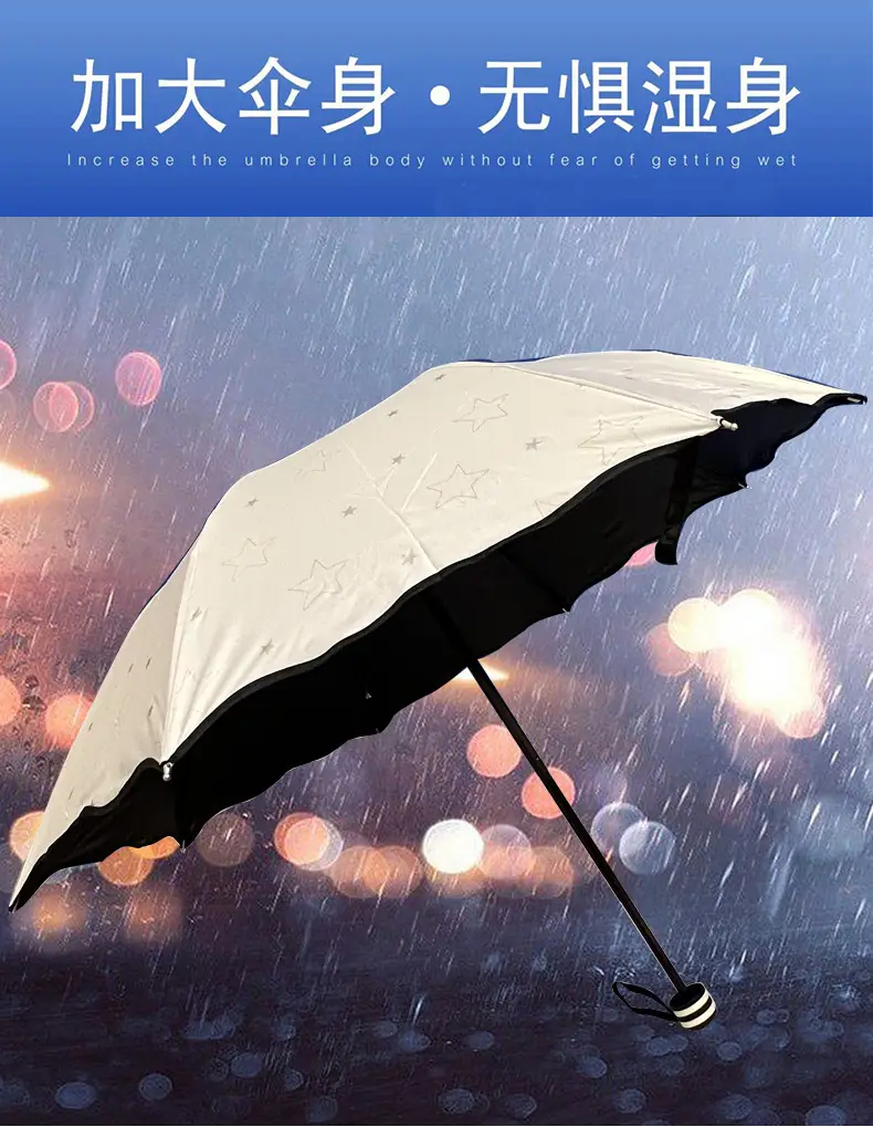 Purple Star Vinyl Umbrella Eight Bone Folding — feature 15