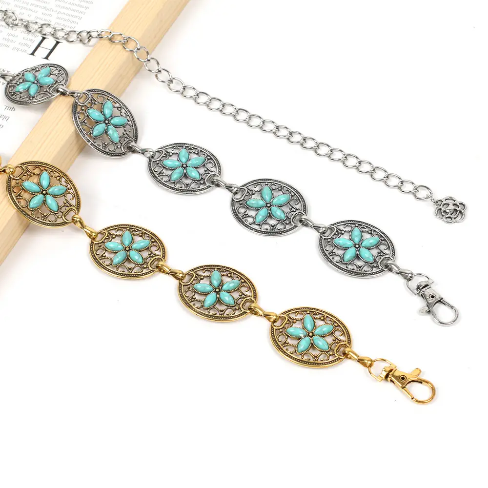 Turquoise Emerald Waist Chains for Women Gold Plated - Image 4