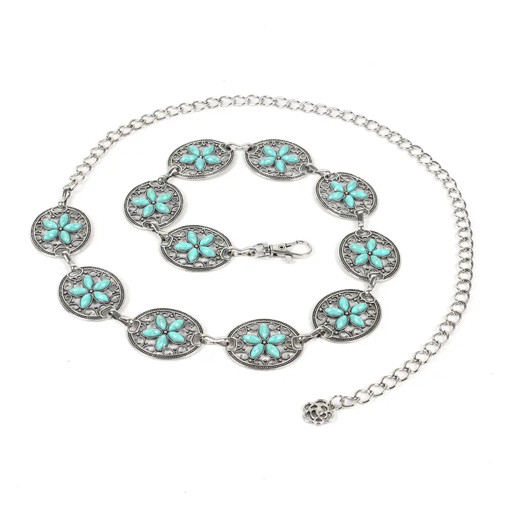 Turquoise Emerald Waist Chains for Women Gold Plated - Image 7