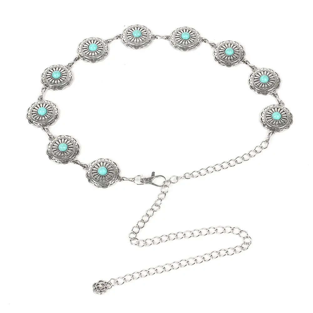 Turquoise Emerald Waist Chains for Women Gold Plated - Image 2