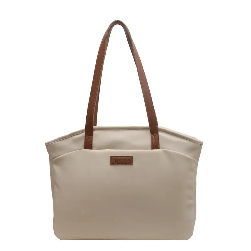 Women's Large Capacity Canvas Shoulder Bag Tan - Image 8