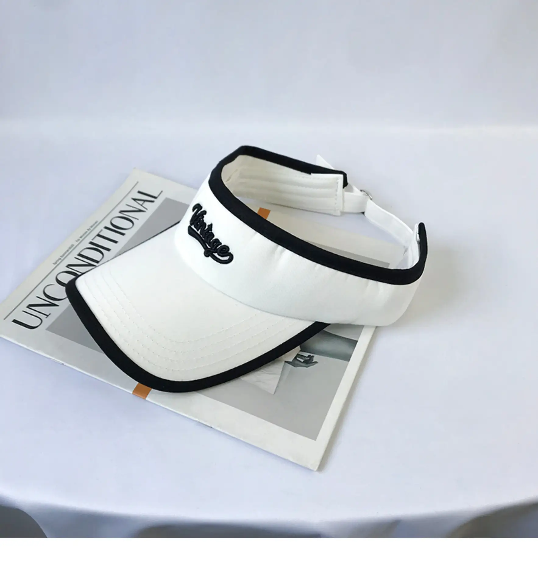 Men Women Baseball Cap White Black Letter Embroidered — feature 4