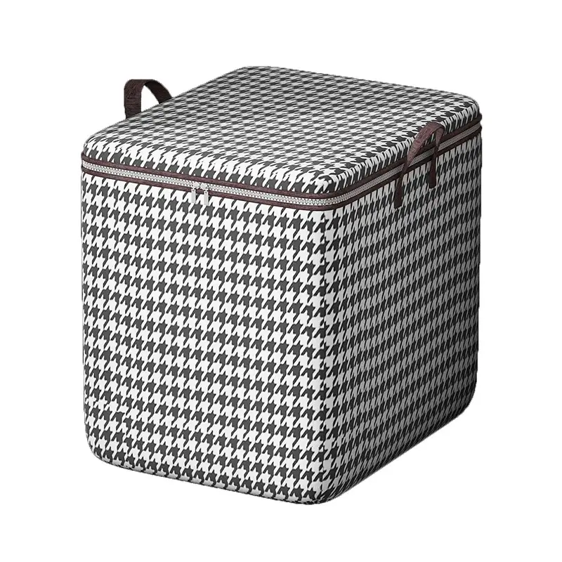 Houndstooth Quilt Storage Bag Large Capacity Portable Moving - Image 12
