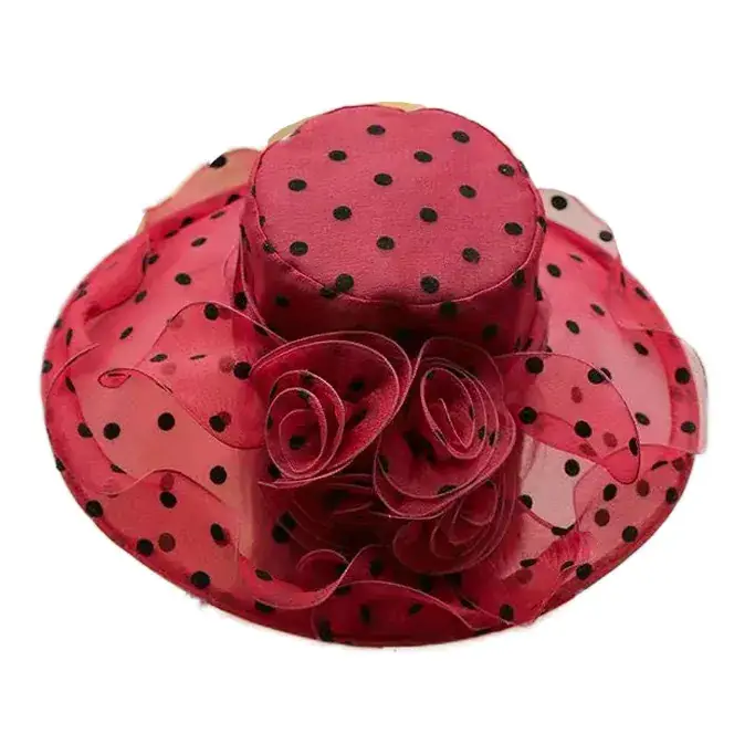 Women Sun Hat Polka Dot Net Gauze Summer - Image 9