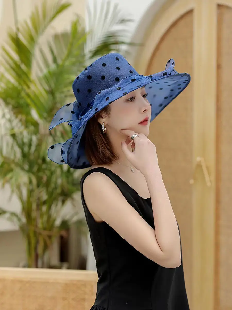 Women Sun Hat Polka Dot Net Gauze Summer — feature 10