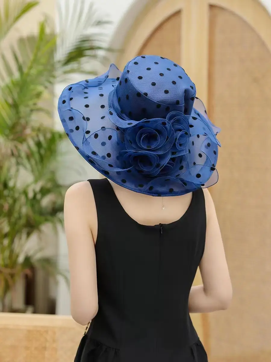 Women Sun Hat Polka Dot Net Gauze Summer — feature 11