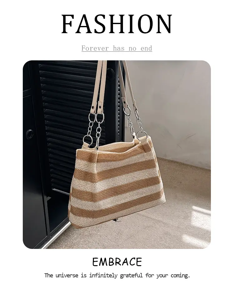 Straw Textured Shoulder Bag Large Capacity 2026 — feature 10