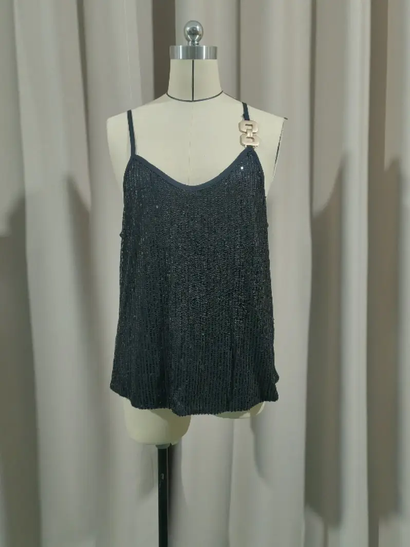 Maroon Sequin Camisole Top for Women Banquet Event — feature 12