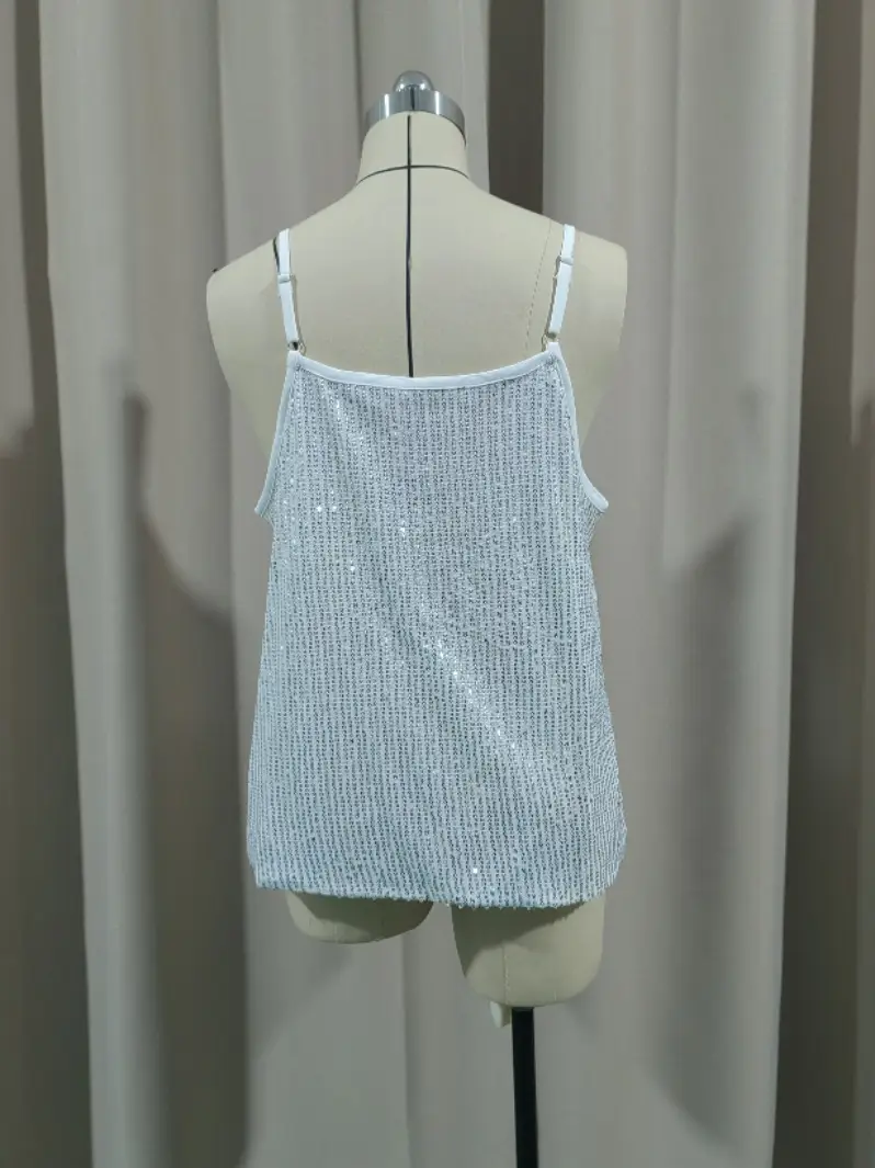 Maroon Sequin Camisole Top for Women Banquet Event — feature 16