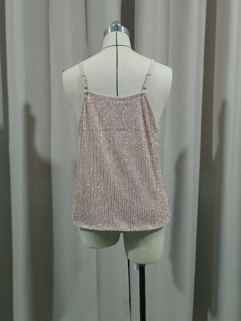 Maroon Sequin Camisole Top for Women Banquet Event — feature 20