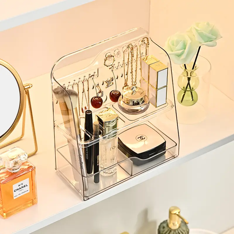 Transparent Mirror Storage Box for Makeup & Cosmetics - Image 2