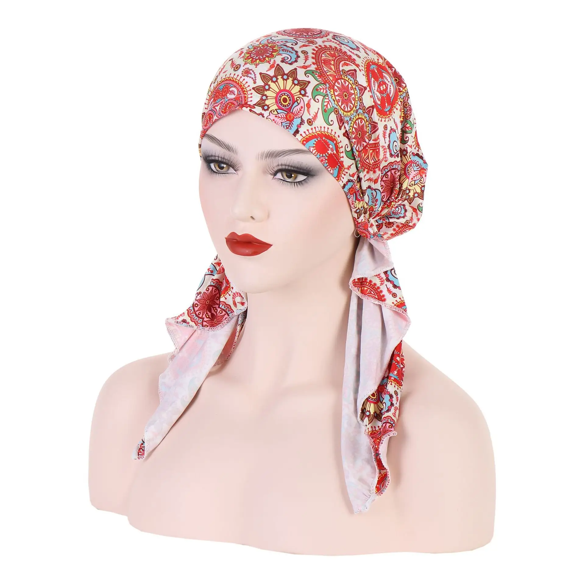 2023 New Flower Cloth Muslim Turban Cap Women - Image 4