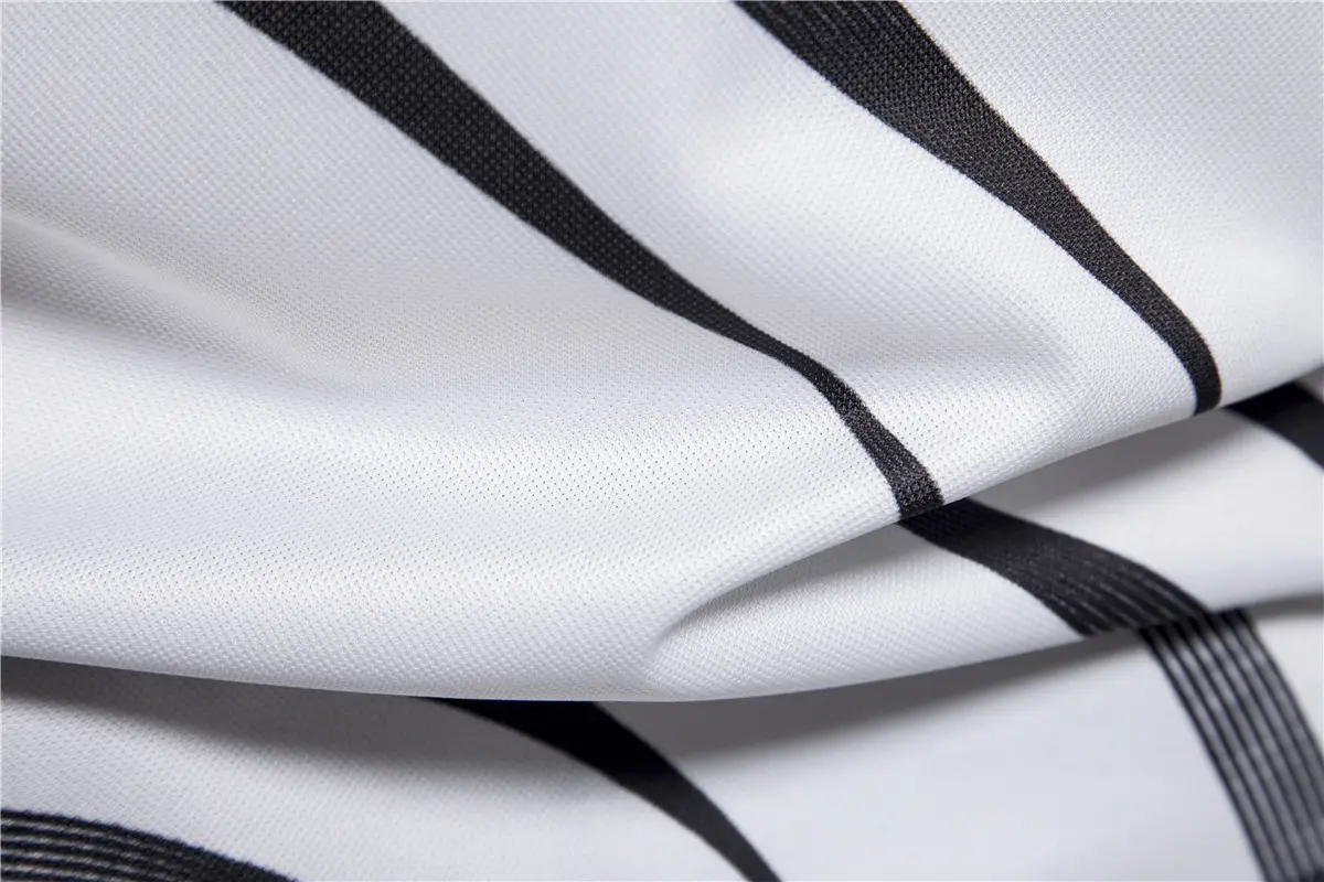 Men's Black Striped Polo Shirt Short Sleeve Lapel — feature 18