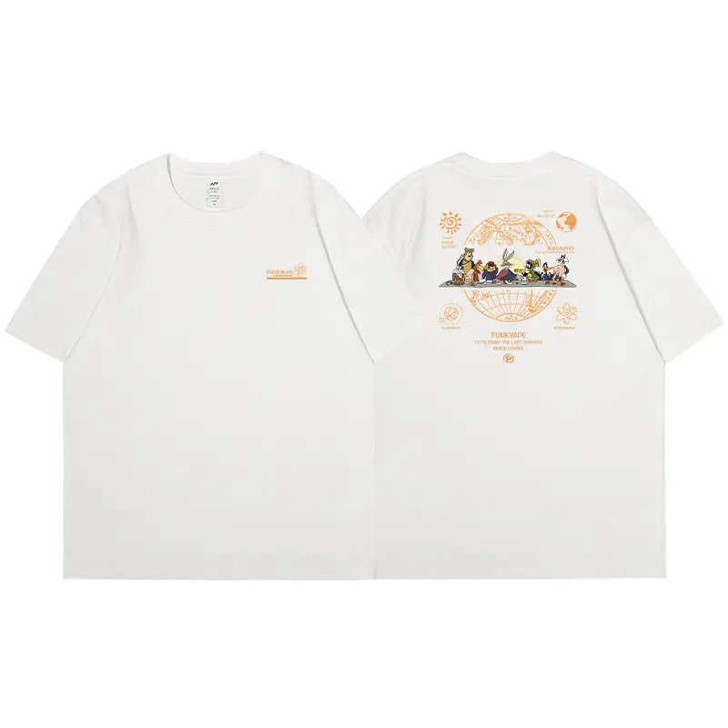 Men's Japanese Bugs Bunny Printed Cotton T-Shirt Beige - Image 14