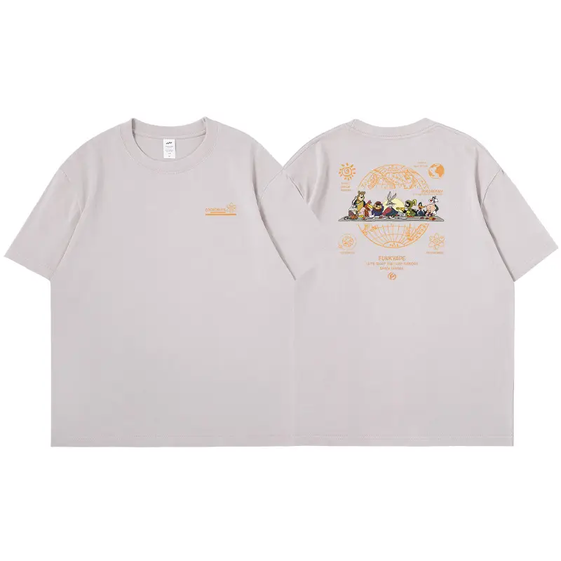 Men's Japanese Bugs Bunny Printed Cotton T-Shirt Beige - Image 3