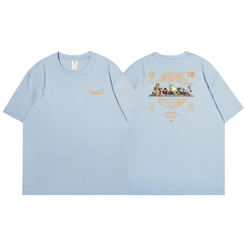 Men's Japanese Bugs Bunny Printed Cotton T-Shirt Beige - Image 4