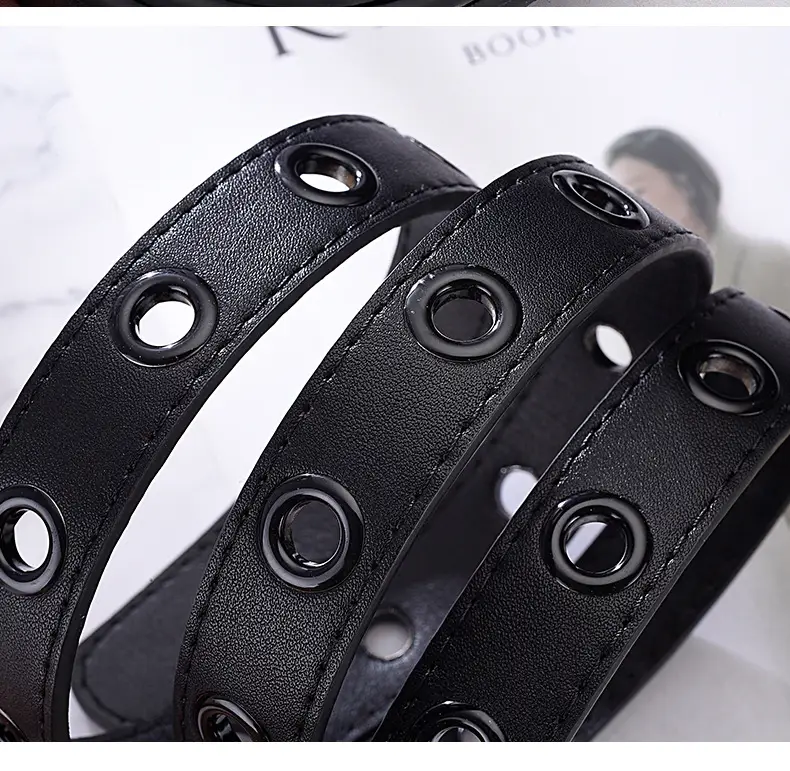 Women's Brown Hollow Pin Buckle Belt — feature 12