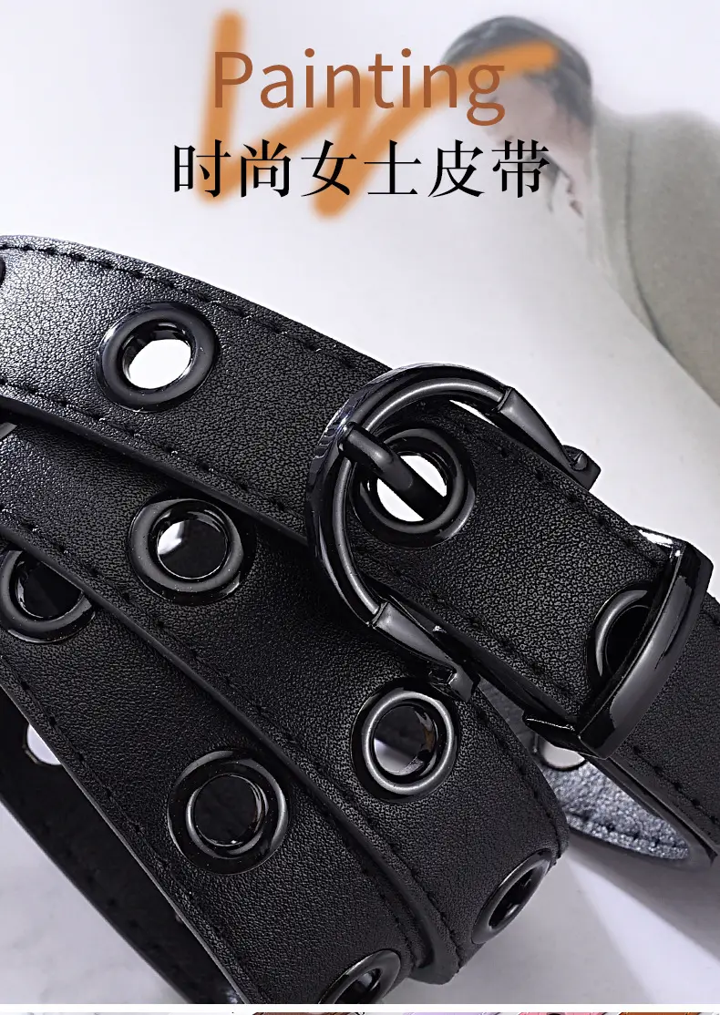 Women's Brown Hollow Pin Buckle Belt — feature 2