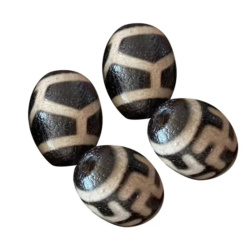 Natural Agate Beads 13x18mm Black White Pattern - Image 5