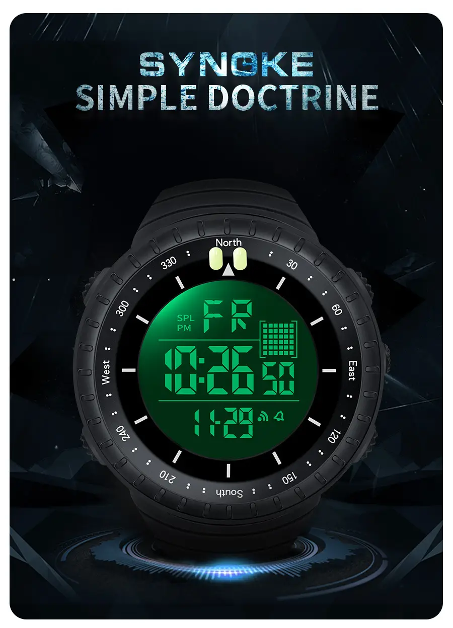 Men's Waterproof Digital Sports Watch with Lumen Display — feature 1