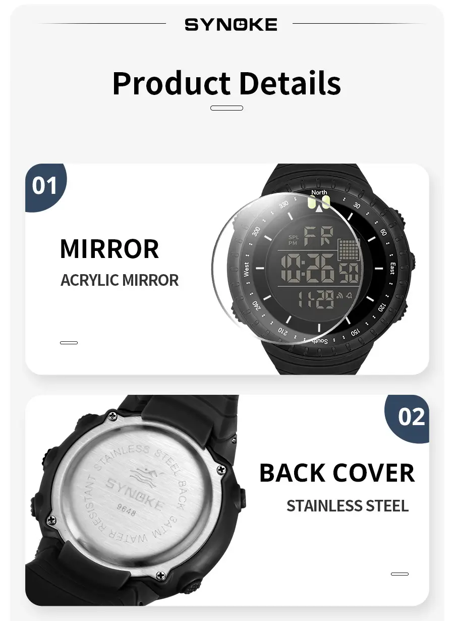 Men's Waterproof Digital Sports Watch with Lumen Display — feature 10
