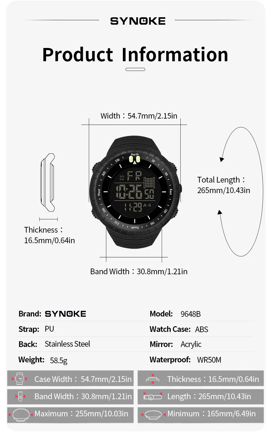 Men's Waterproof Digital Sports Watch with Lumen Display — feature 2