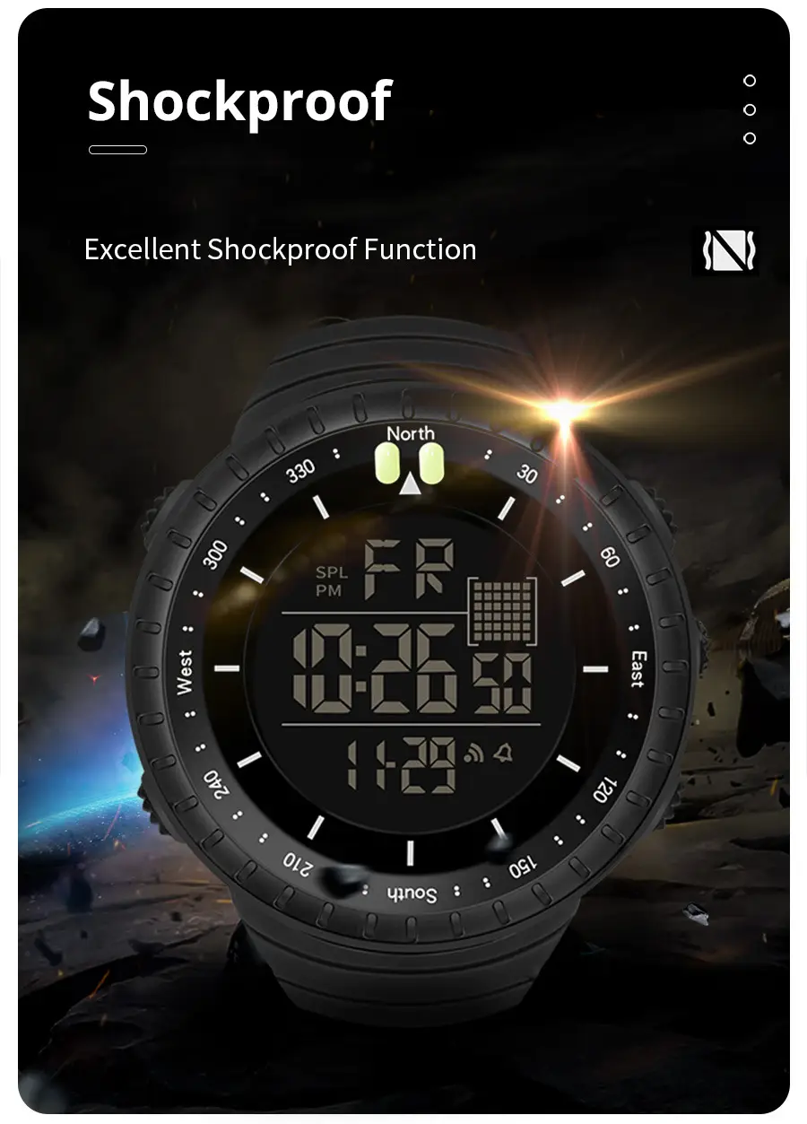 Men's Waterproof Digital Sports Watch with Lumen Display — feature 8