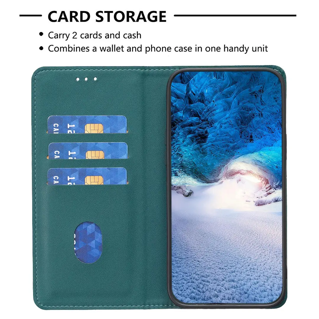 Apple iPhone 17 Leather Magnetic Flip Case Teal — feature 13