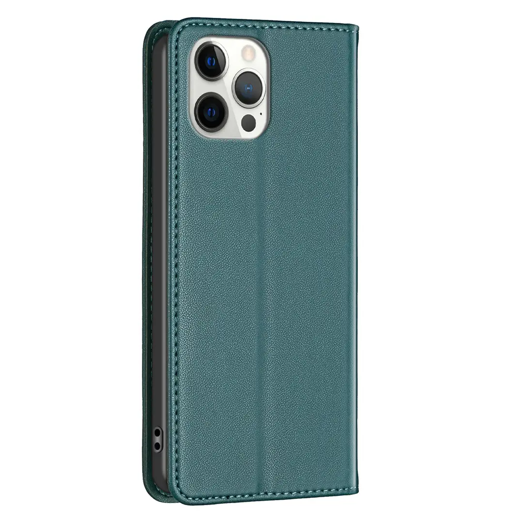 Apple iPhone 17 Leather Magnetic Flip Case Teal — feature 9