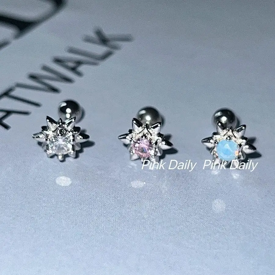 PinkDaliy Star Earrings with Zircon & Silver Plating - Image 2