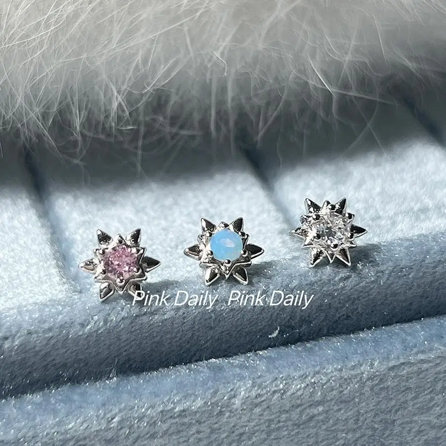 PinkDaliy Star Earrings with Zircon & Silver Plating - Image 3