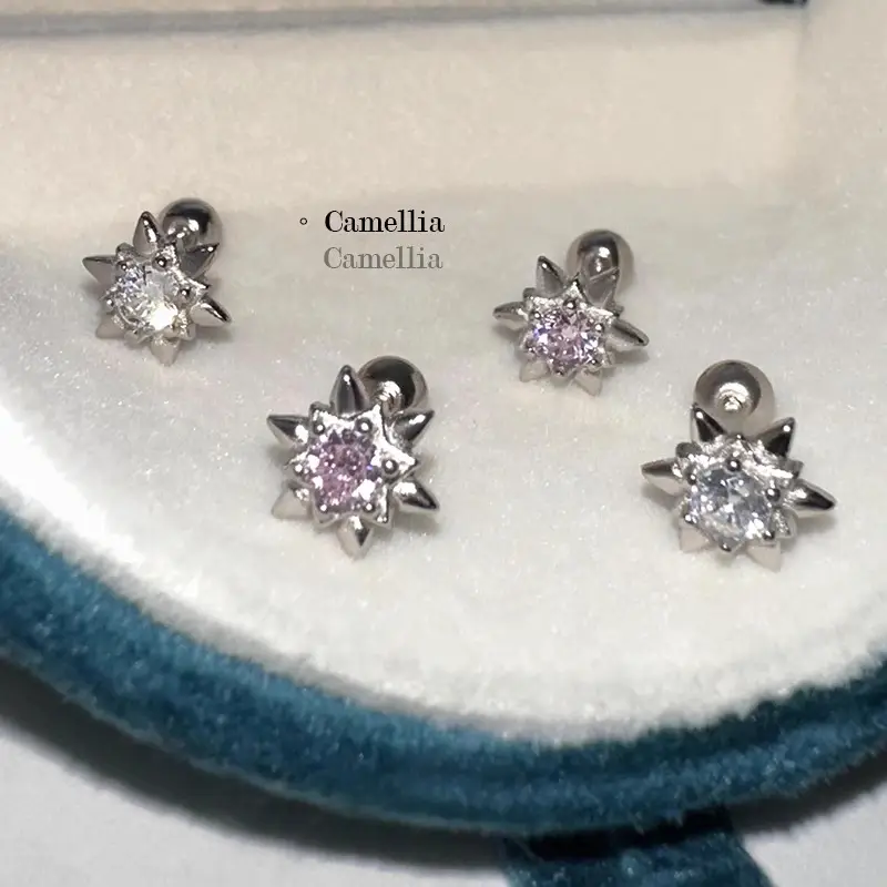 PinkDaliy Star Earrings with Zircon & Silver Plating — feature 11
