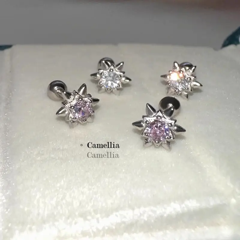 PinkDaliy Star Earrings with Zircon & Silver Plating — feature 12