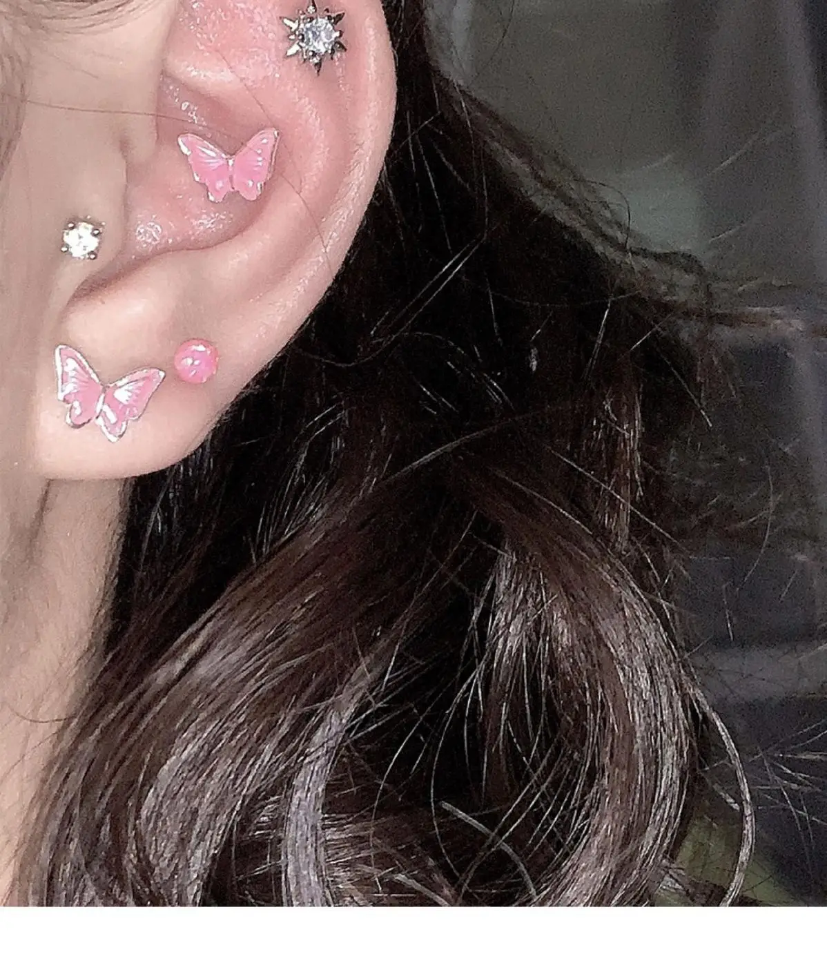 PinkDaliy Star Earrings with Zircon & Silver Plating — feature 3