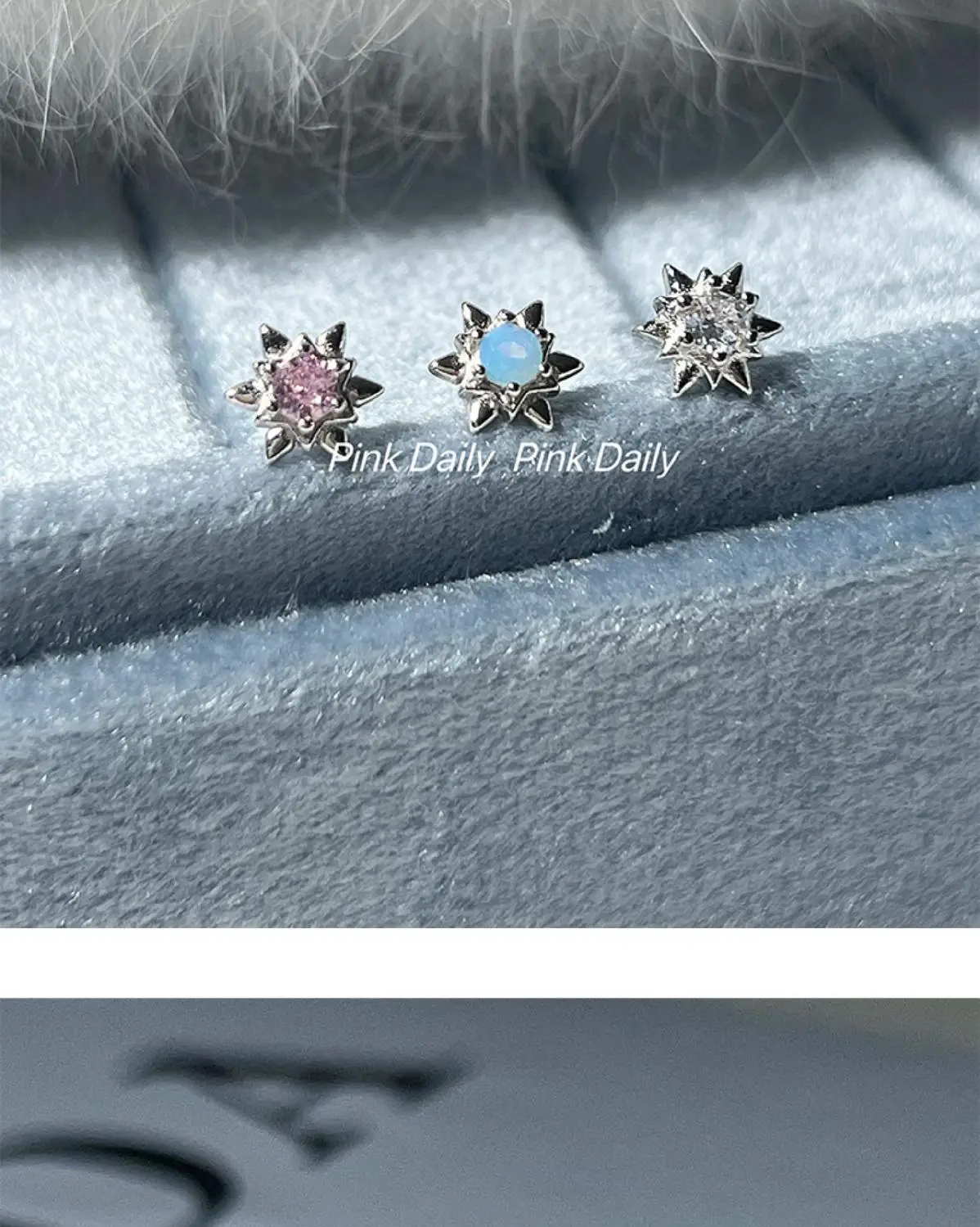 PinkDaliy Star Earrings with Zircon & Silver Plating — feature 5